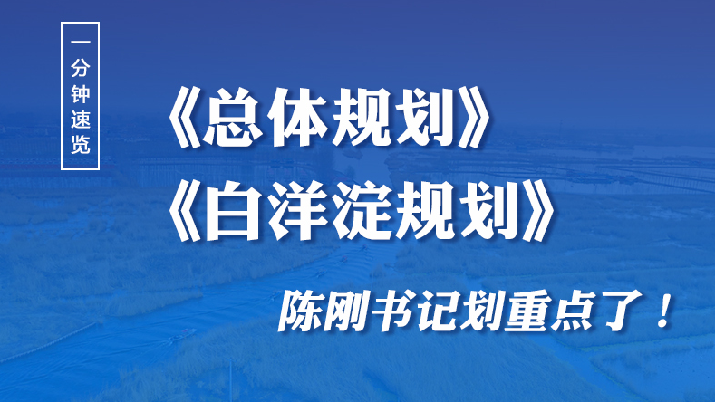 一分钟速览！《总体规划》《白洋淀规划》陈刚书记划重点了！