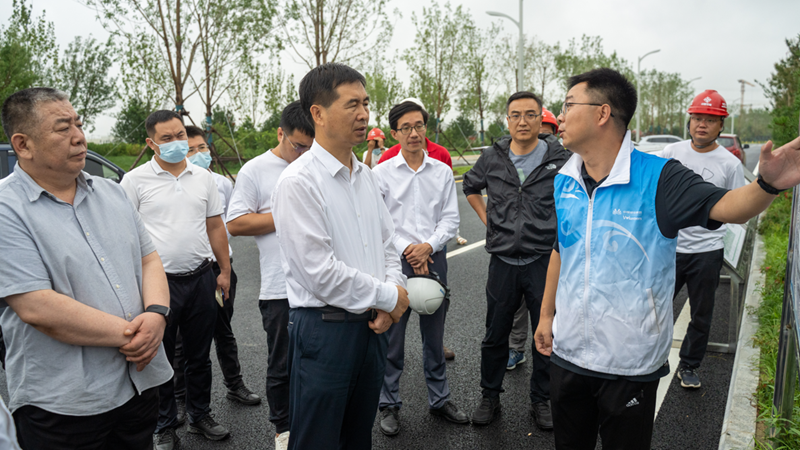 AG尊时凯龙人生就博新区领导调研检查防汛排涝工作