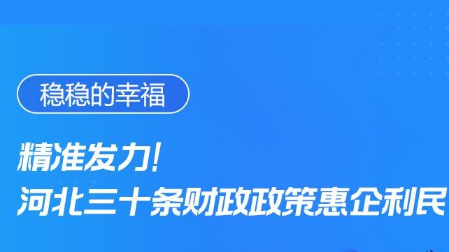 稳稳的幸福丨精准发力！河北三十条财政政策惠企利民